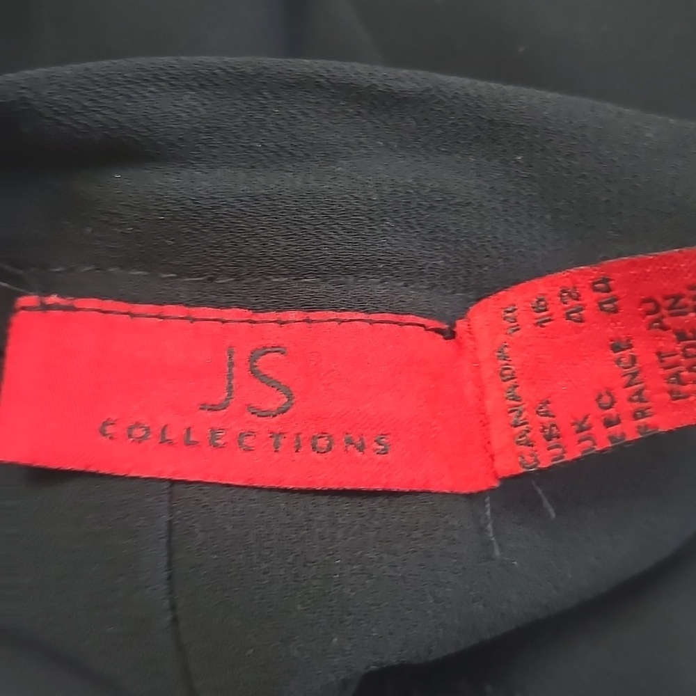 JS Collections Black Wide-Leg Women's Polyester Dress Pants - Picture 5 of 8